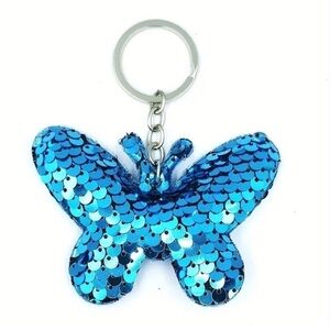 Plush Blue Butterfly Keychain Bag Charm NWT